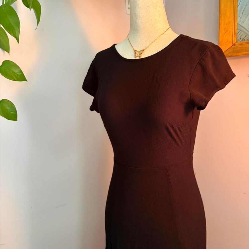 Urban Outfitters Womens Black Flowy Cap Sleeve Dress with Open Back Size S